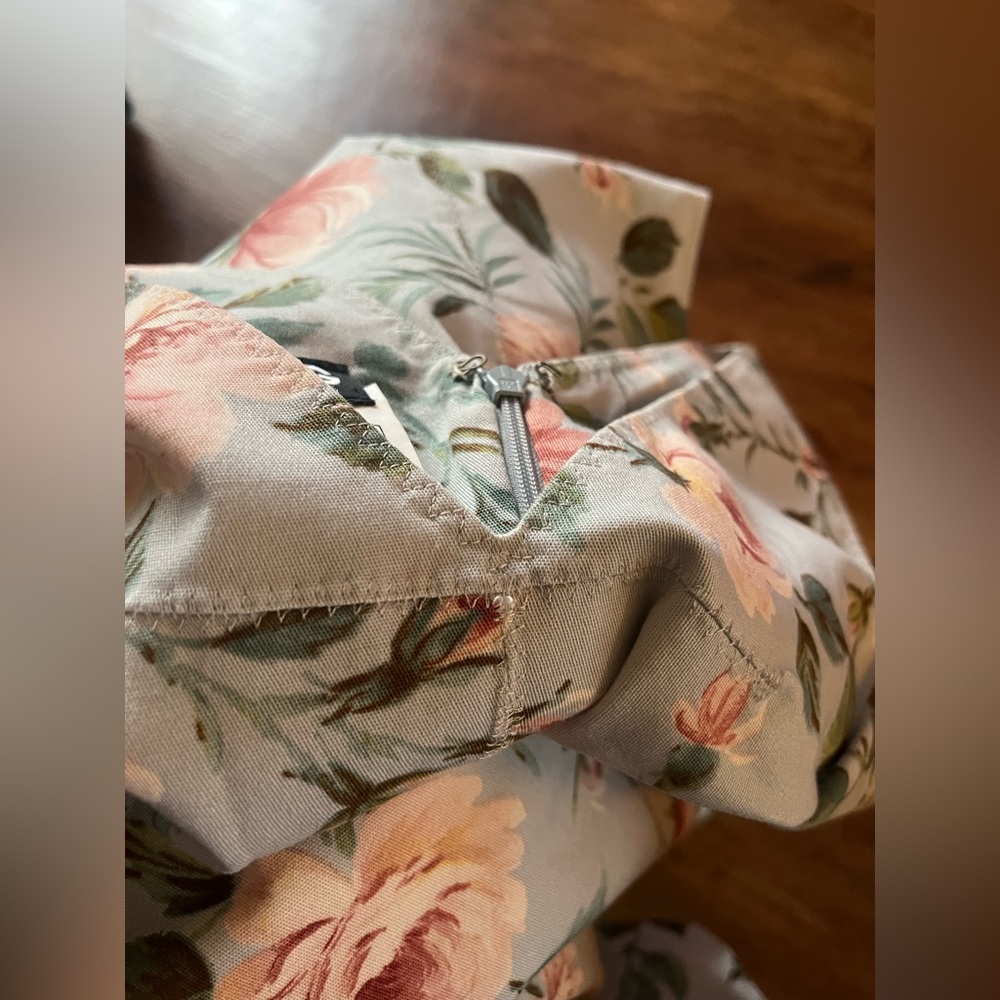 Dolce & Gabbana White Floral Midi Dress with Pink and Green Accents - Picture 13 of 16